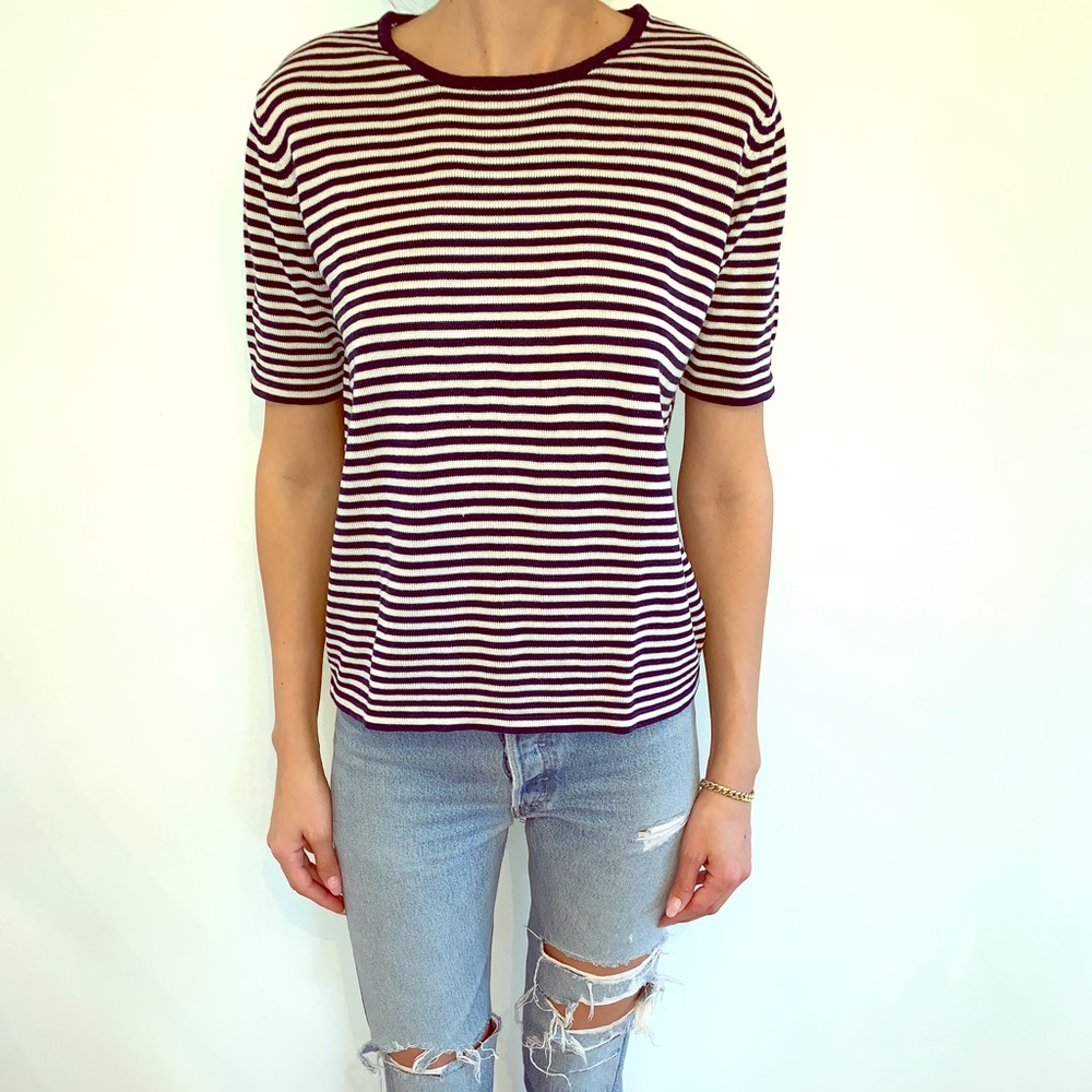 Saks Fifth Avenue 100% Silk Striped Shirt